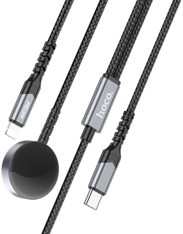 Hoco 2-in-1 - 20W PD USB-C naar Lightning + Magnetische Apple Watch Kabel 1.2M afbeelding 2
