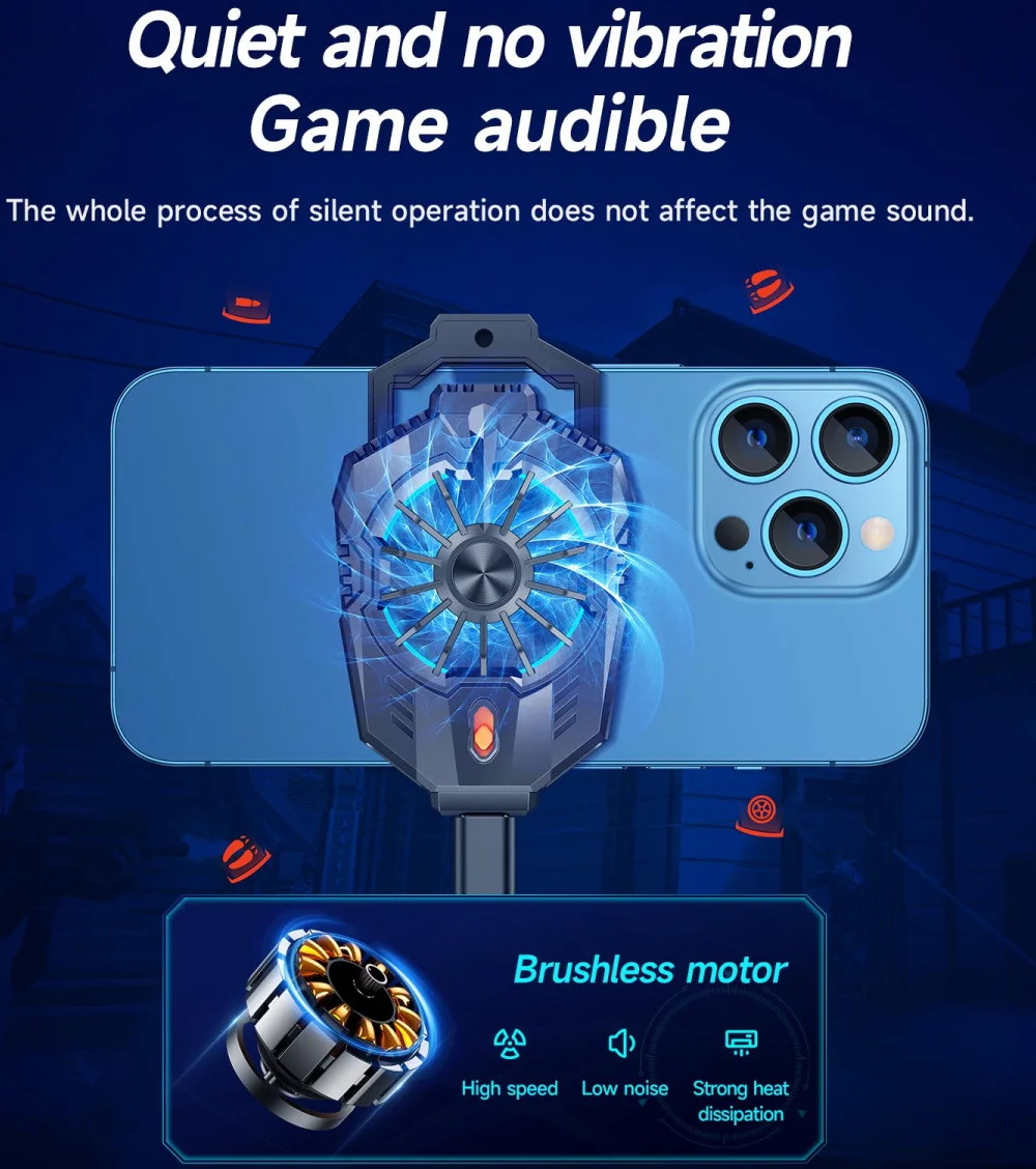 Hoco Mobiele Telefoon Koeler voor Gamen/Livestreamen/Bloggen Zwart afbeelding 5