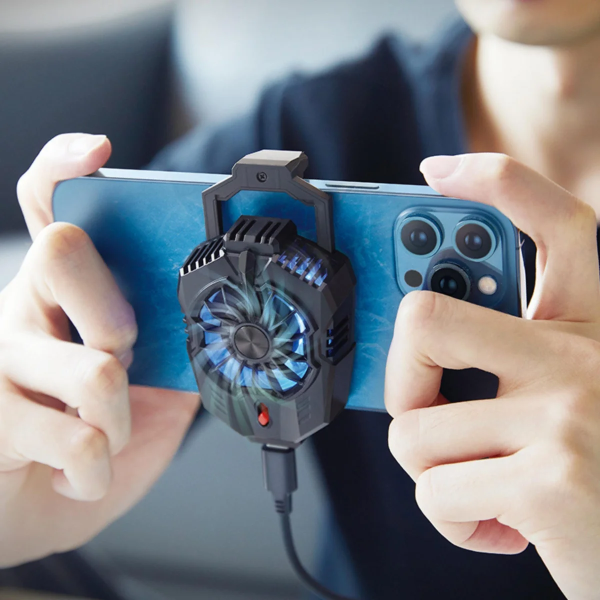 Hoco Mobiele Telefoon Koeler voor Gamen/Livestreamen/Bloggen Zwart afbeelding 2