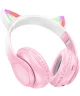 Hoco W42 Draadloze Kinder Koptelefoon met Led Kattenoortjes Max 85 dB Roze