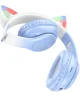 Hoco W42 Draadloze Kinder Koptelefoon met Led Kattenoortjes Max 85 dB Blauw