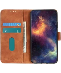 KHAZNEH Xiaomi Poco F6 Hoesje Retro Wallet Book Case Bruin