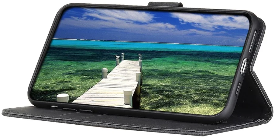 KHAZNEH Xiaomi Redmi 13 4G / Poco M6 Hoesje Retro Wallet Book Case Zwart afbeelding 3