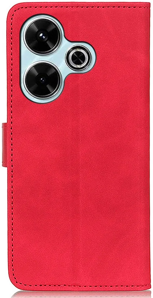 KHAZNEH Xiaomi Redmi 13 4G / Poco M6 Hoesje Retro Wallet Book Case Rood afbeelding 9