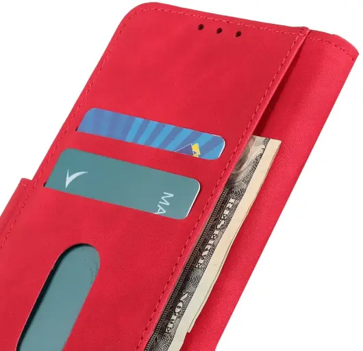 KHAZNEH Xiaomi Redmi 13 4G / Poco M6 Hoesje Retro Wallet Book Case Rood afbeelding 5