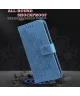 Xiaomi Redmi 13 4G / Poco M6 Hoesje Bloemen Book Case met Pasjeshouder Blauw