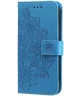 Xiaomi Redmi 13 4G / Poco M6 Hoesje Bloemen Book Case met Pasjeshouder Blauw