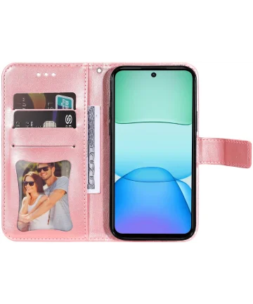 Xiaomi Redmi 13 4G / Poco M6 Hoesje Bloemen Book Case met Pasjeshouder Roze Hoesjes