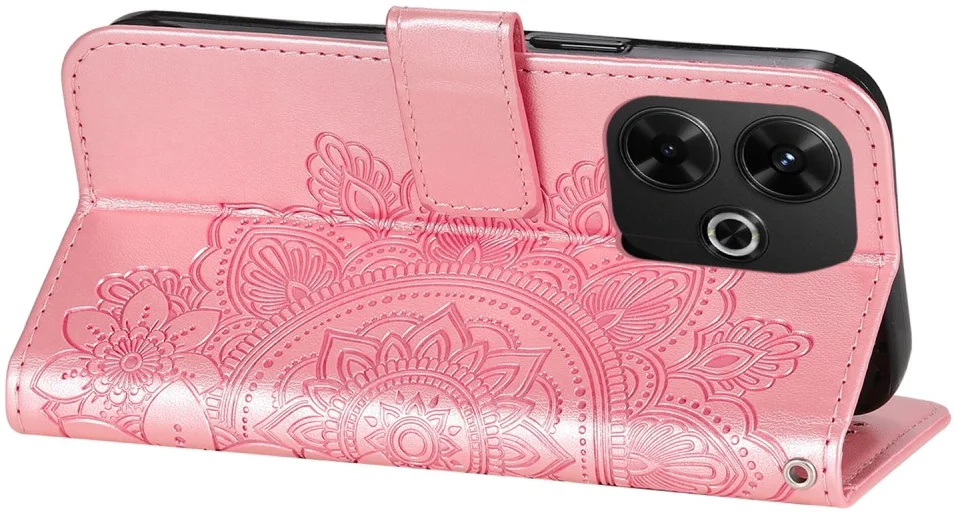 Xiaomi Redmi 13 4G / Poco M6 Hoesje Bloemen Book Case met Pasjeshouder Roze afbeelding 5
