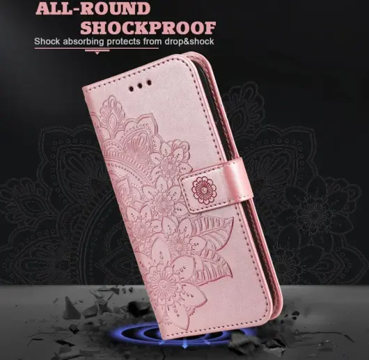 Xiaomi Redmi 13 4G / Poco M6 Hoesje Bloemen Book Case met Pasjeshouder Roze afbeelding 9