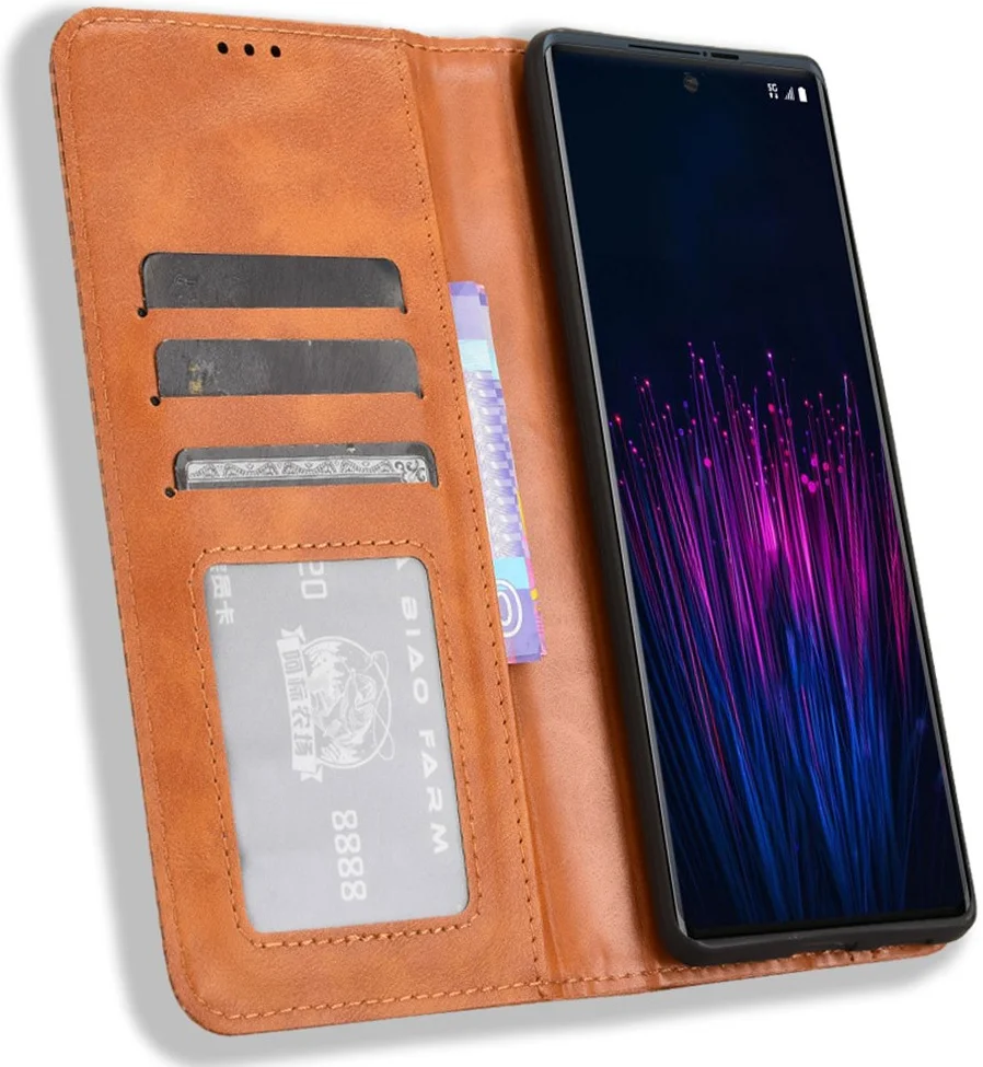 HTC U24 Pro Hoesje Wallet Book Case Kunstleer Bruin afbeelding 1