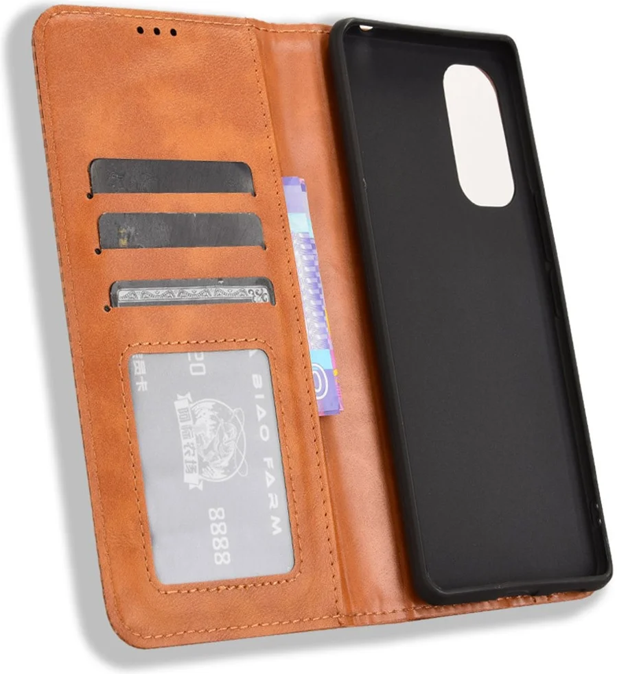 HTC U24 Pro Hoesje Wallet Book Case Kunstleer Bruin afbeelding 5