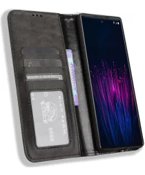 HTC U24 Pro Hoesje Wallet Book Case Kunstleer Zwart