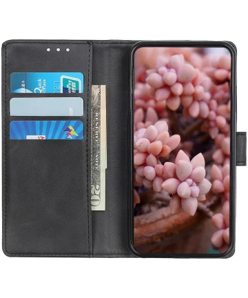 Asus Zenfone 10 Hoesje Wallet Book Case Kunstleer Zwart Hoesjes