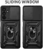 Samsung Galaxy M55 Hoesje met Camera Slider en Kickstand Ring Zwart afbeelding 2
