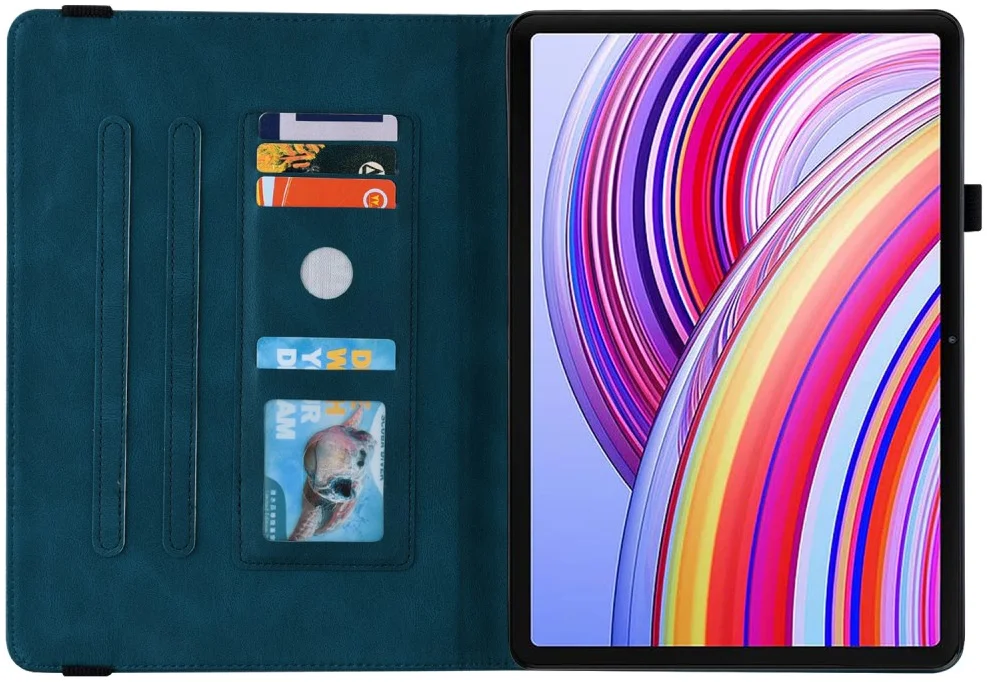 Xiaomi Redmi Pad Pro / Poco Pad Hoes Tri-Fold Book Case Vlinder Print Blauw afbeelding 4