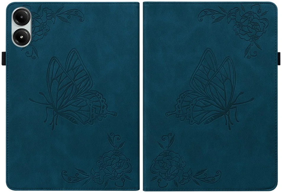 Xiaomi Redmi Pad Pro / Poco Pad Hoes Tri-Fold Book Case Vlinder Print Blauw afbeelding 5