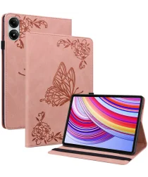 Xiaomi Redmi Pad Pro / Poco Pad Hoes Tri-Fold Book Case Vlinder Print Roze