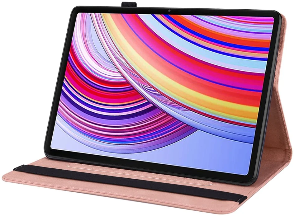 Xiaomi Redmi Pad Pro / Poco Pad Hoes Tri-Fold Book Case Vlinder Print Roze afbeelding 2