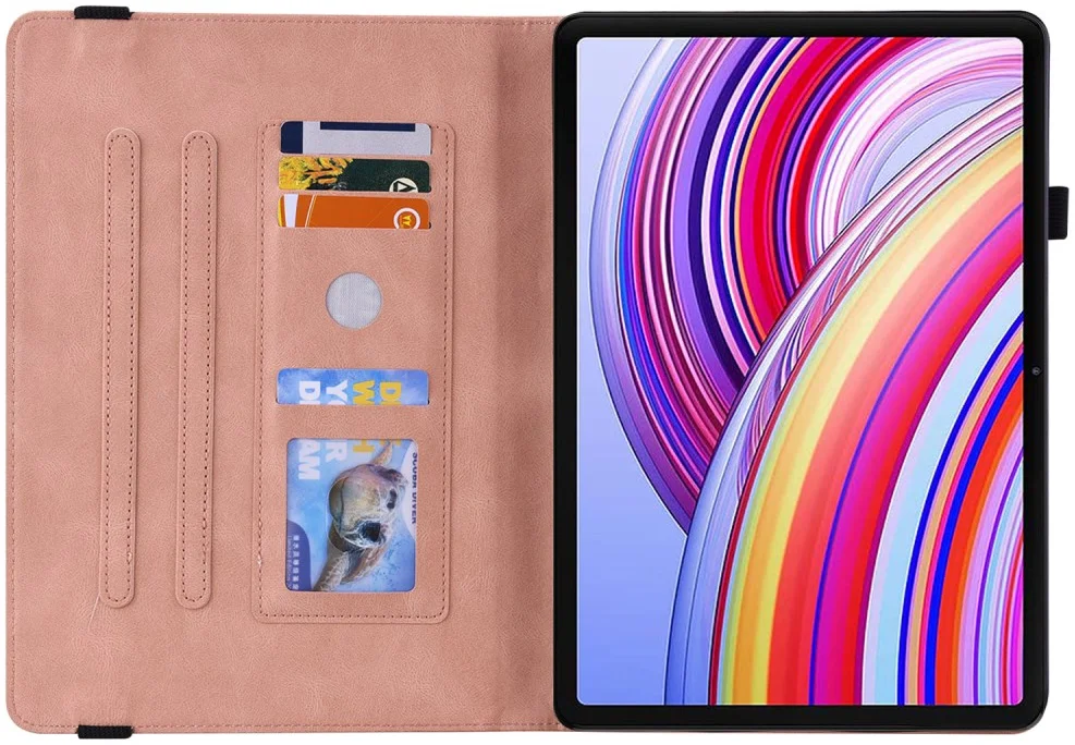 Xiaomi Redmi Pad Pro / Poco Pad Hoes Tri-Fold Book Case Vlinder Print Roze afbeelding 4