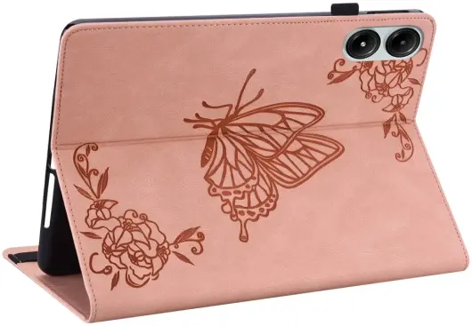 Xiaomi Redmi Pad Pro / Poco Pad Hoes Tri-Fold Book Case Vlinder Print Roze afbeelding 3