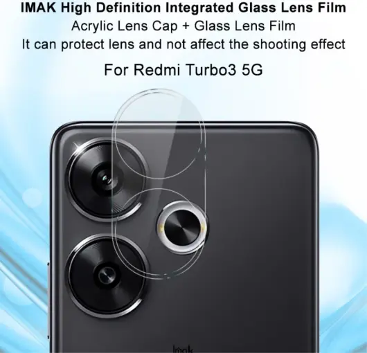 Imak Xiaomi Poco F6 Camera Lens Protector + Lens Cap Clear afbeelding 3
