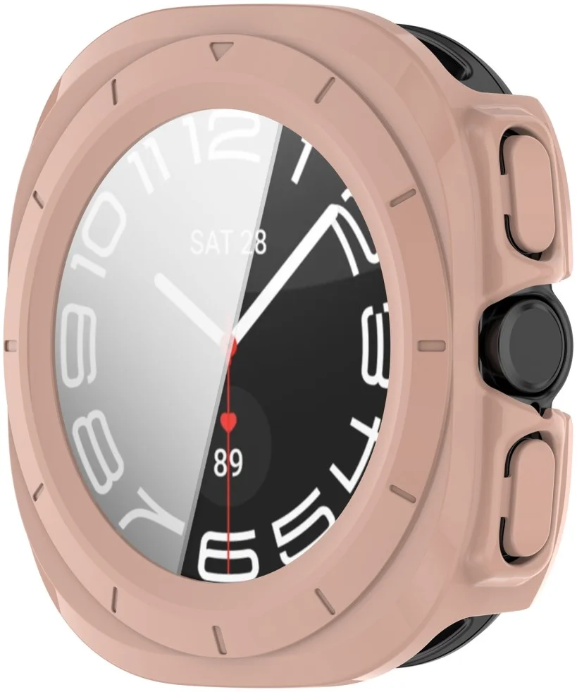 Samsung Galaxy Watch Ultra Hoesje - Bumper Case met Tempered Glass - Roze afbeelding 5