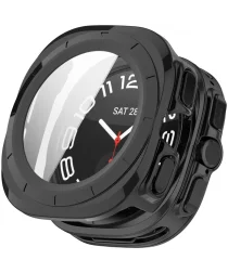 Samsung Galaxy Watch Ultra Hoesje - Bumper Case met Tempered Glass - Zwart