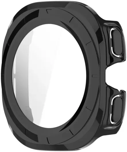 Samsung Galaxy Watch Ultra Hoesje - Bumper Case met Tempered Glass - Zwart afbeelding 2
