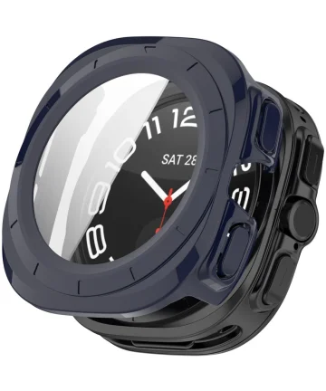 Samsung Galaxy Watch Ultra Hoesje - Bumper Case met Tempered Glass - Blauw Cases