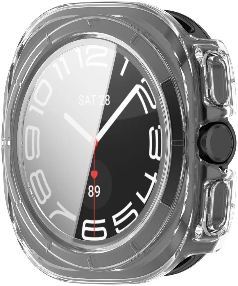 Samsung Galaxy Watch Ultra Hoesje - Bumper Case met Tempered Glass - Transparant afbeelding 5