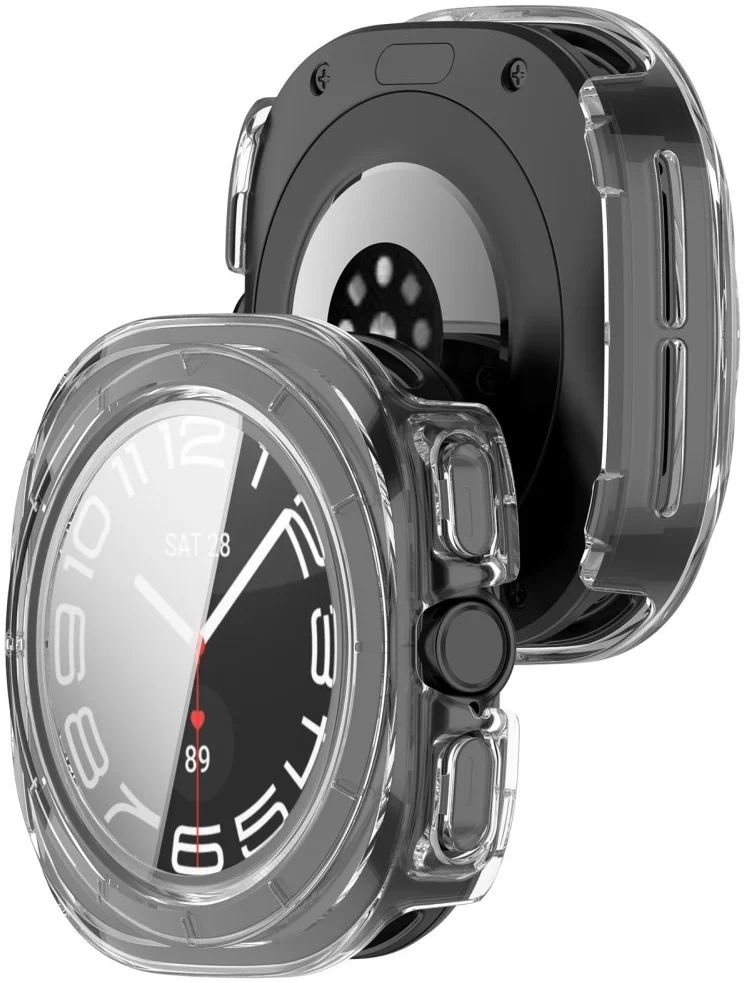 Samsung Galaxy Watch Ultra Hoesje - Bumper Case met Tempered Glass - Transparant afbeelding 6