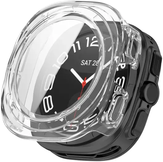 Samsung Galaxy Watch Ultra Hoesje - Bumper Case met Tempered Glass - Transparant afbeelding 1