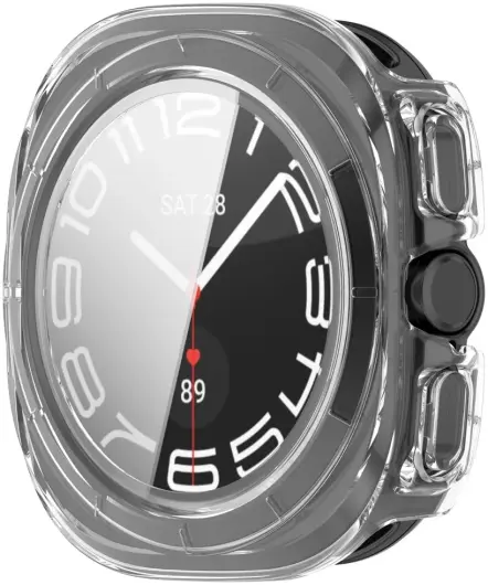 Samsung Galaxy Watch Ultra Hoesje - Bumper Case met Tempered Glass - Transparant afbeelding 5