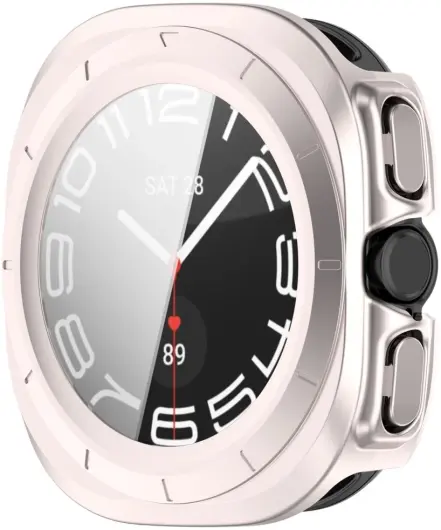 Samsung Galaxy Watch Ultra Hoesje - Bumper Case met Tempered Glass - Licht Roze afbeelding 5