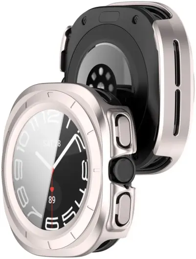 Samsung Galaxy Watch Ultra Hoesje - Bumper Case met Tempered Glass - Licht Roze afbeelding 6