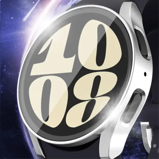 Samsung Galaxy Watch 7 44MM Hoesje - Bumper Case met Tempered Glass - Wit afbeelding 3
