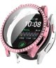 Samsung Galaxy Watch 7 40MM Hoesje - Case met Tempered Glass - Rhinestone Roze