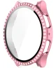 Samsung Galaxy Watch 7 40MM Hoesje - Case met Tempered Glass - Rhinestone Roze