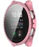 Samsung Galaxy Watch 7 40MM Hoesje - Case met Tempered Glass - Rhinestone Roze