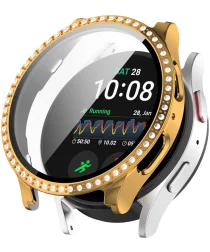 Samsung Galaxy Watch 7 40MM Hoesje - Case met Tempered Glass - Rhinestone Goud