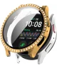 Samsung Galaxy Watch 7 40MM Hoesje - Case met Tempered Glass - Rhinestone Goud