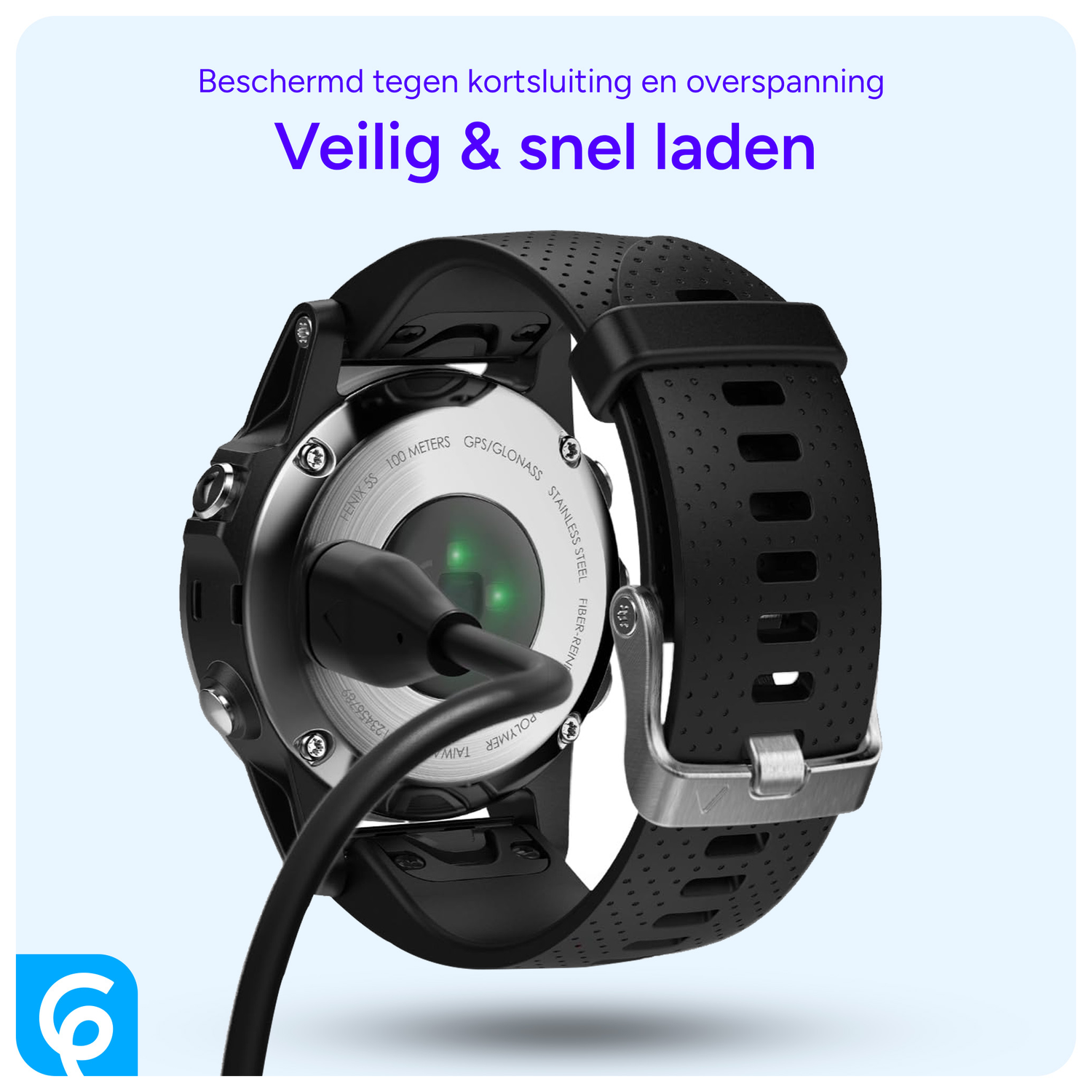 Universele Garmin Watch Oplader USB-C Kabel 1M Zwart afbeelding 6