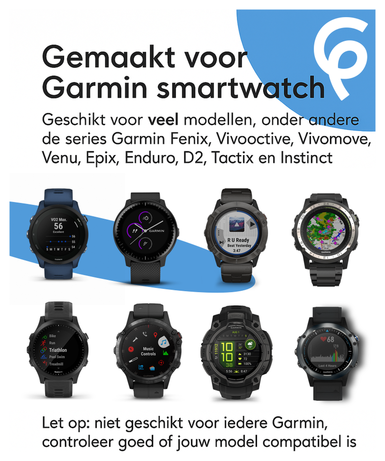 Universele Garmin Watch Oplader USB-C Kabel 1M Zwart afbeelding 3