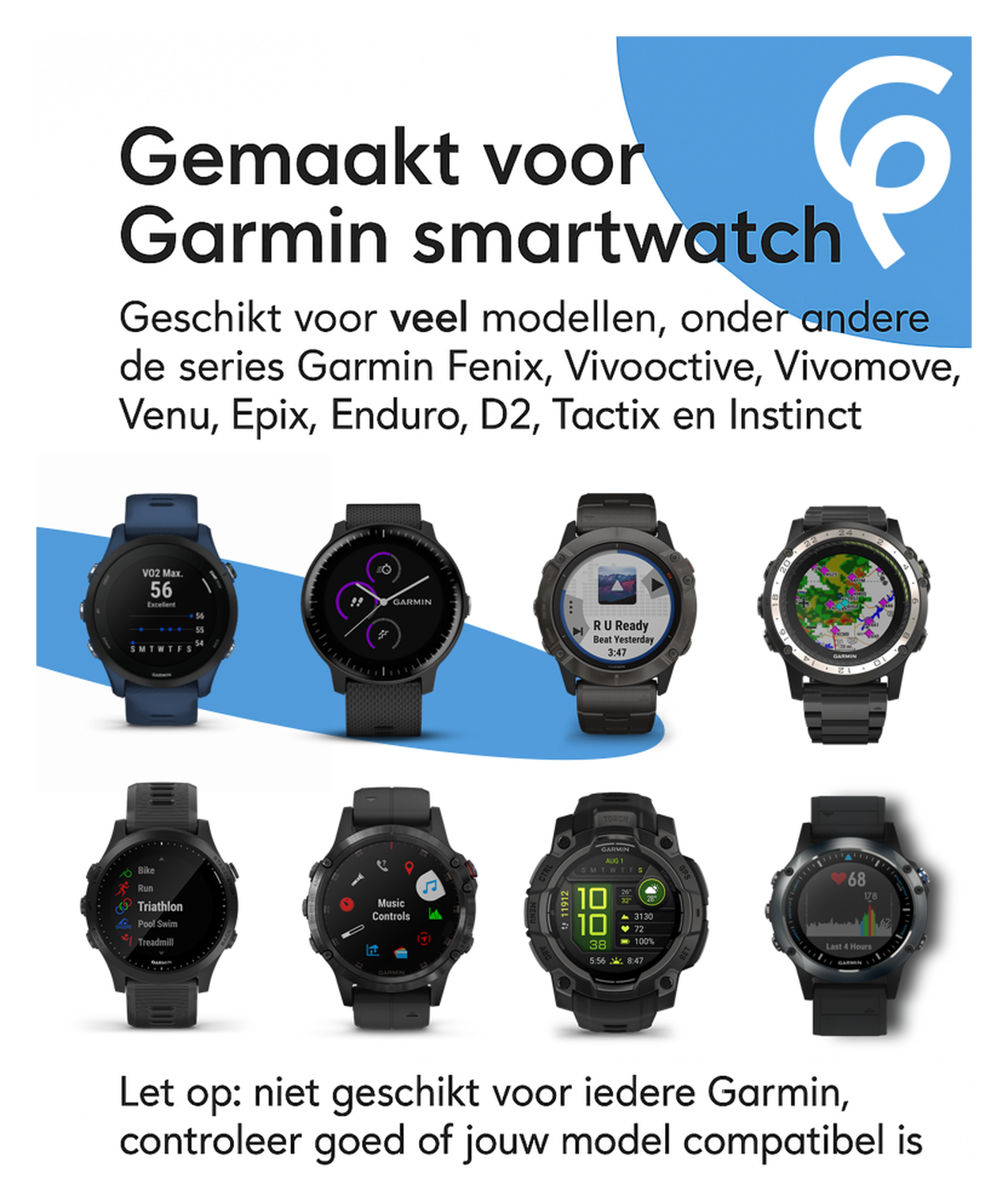 Universele Garmin Watch Oplader USB-A Kabel 1M Zwart afbeelding 3