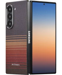 PITAKA MagEZ 5 Samsung Galaxy Z Fold 6 Hoesje 600D Ultra Dun MagSafe Rood