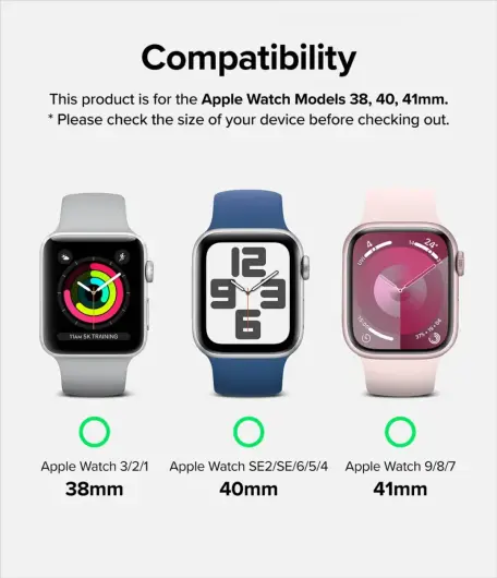 Ringke Leather One Slim - Apple Watch 1-10/SE - 38/40/41/42MM Bandje - Zwart afbeelding 2