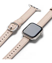 Ringke Leather One Slim - Apple Watch 1-10/SE - 38/40/41/42MM Bandje - Roze