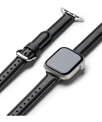 Ringke Leather One Padded Band - Apple Watch 1-10/SE - 38/40/41/42MM - Zwart