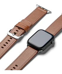 Ringke Leather Basic - Apple Watch 1-10/SE/Ultra Bandje - 49/45/44/42MM - Bruin